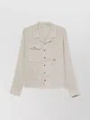 C.p. Company Casual Linen Long Sleeve Overshirt In Gray