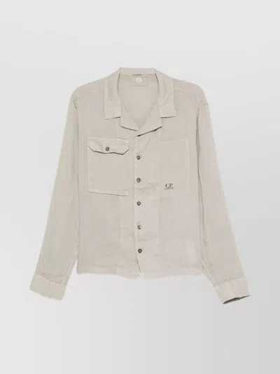 C.P. COMPANY CASUAL LINEN LONG SLEEVE OVERSHIRT