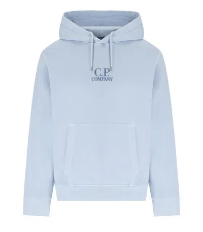 C.p. Company Cerulean Brushed Cotton Hoodie In Blue