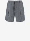 C.p. Company Chambray Cargo Shorts With Adjustable Waist
