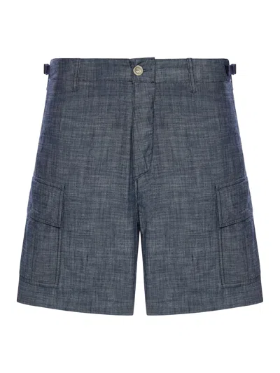 C.P. COMPANY CHAMBRAY CARGO SHORTS