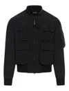 C.p. Company Black Chrome-r Multipocket Bomber Jacket In Black