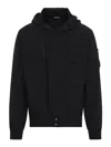 C.p. Company Chrome-r Lens Hooded Jacket In Black