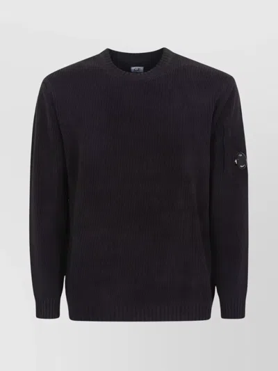 C.p. Company Chenille Cotton Crew Neck Sweater In Multi