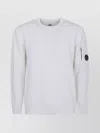 C.p. Company Chenille Cotton Crew Neck Sweater In White