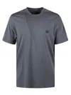 C.p. Company C.p.company Cotton T-shirt With Logo Patch In Tempest