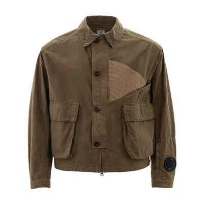 C.p. Company Chic Beige Polyamide Men's Jacket In Brown