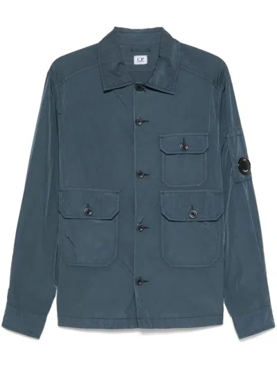 C.p. Company `chrome-r` Button Overshirt In Blue