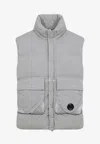 C.p. Company Padded Grey Waistcoat With Quilted Design In Gray