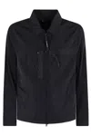 C.p. Company C.p.company Chrome-r Full Zip Logo Overshirt In Total Eclipse