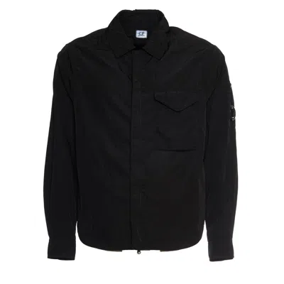 C.p. Company Chrome-r Full Zip Overshirt - Black