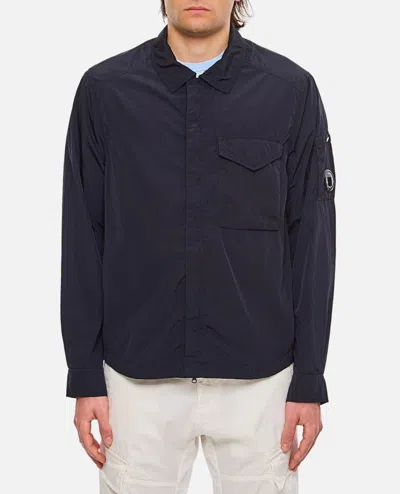 C.p. Company Chrome-r Full Zip Overshirt In Blue