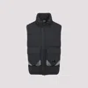 C.p. Company Black Vest With Mock Drawstring Neck And Logo Plaque On The Front In Black