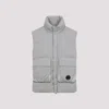 C.p. Company Padded Grey Waistcoat With Quilted Design In Gray