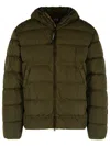 C.p. Company Quilted Green Polyamide Down Jacket With Integrated Sunglasses In Green