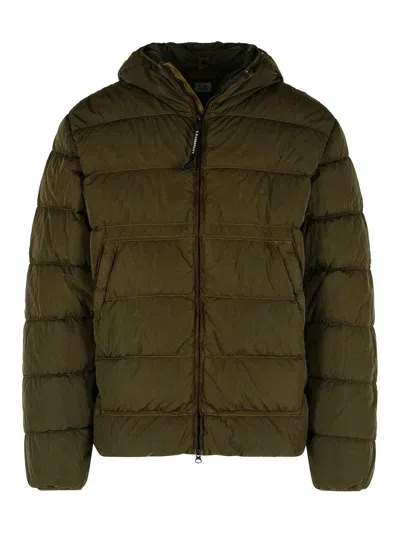 C.P. COMPANY CHROME-R GREEN POLYAMIDE DOWN JACKET