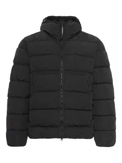 C.p. Company Chrome-r Hooded Puffer Jacket In Black