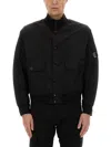 C.p. Company Chrome-r Full Button Jacket In Black