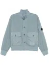 C.p. Company Chrome-r Full Button Jacket In Blue