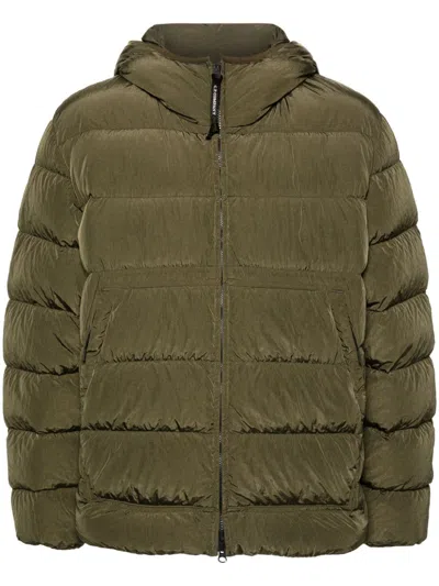 C.p. Company Eco Chrome-r Goggle Military Green Hooded Down Jacket