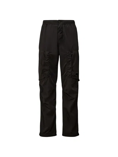C.p. Company Elasticated-waist Cargo Trousers In Black