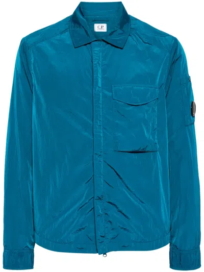 C.p. Company Chrome-r Lens-detail Shirt Jacket In Blue