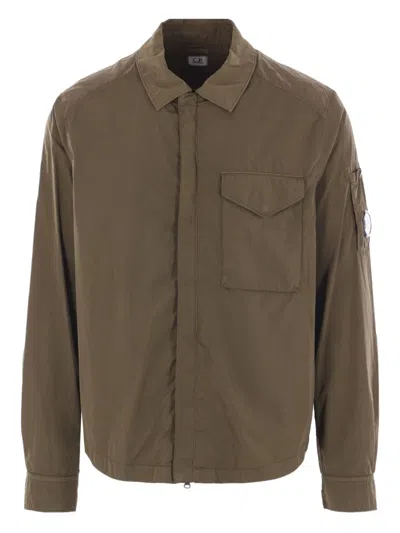 C.p. Company Chrome-r Lens Jacket In Brown