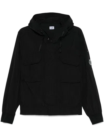 C.p. Company C.p.company Shell R Double Pocket Goggle Jacket In Black
