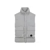 C.p. Company Padded Grey Vest With High Stand Collar And Snap-button Placket In Gray