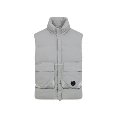 C.P. COMPANY CHROME-R LIGHT GREY POLYAMIDE GILET