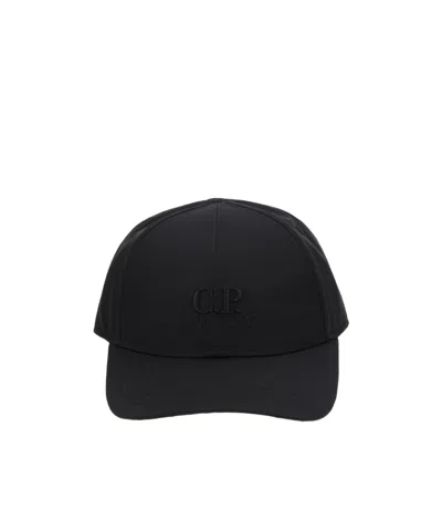 C.p. Company Chrome R Logo Baseball Cap In Black