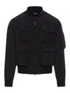 C.p. Company Black Chrome-r Multipocket Bomber Jacket In Black