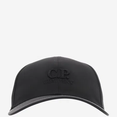 C.p. Company Chrome-r Nylon Hat With Logo In Black