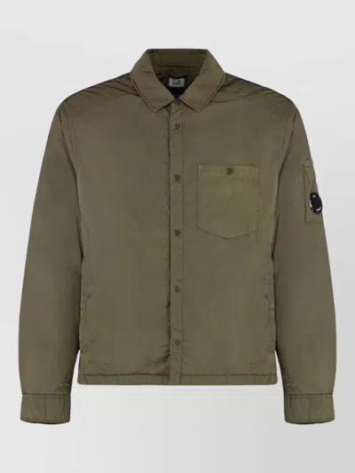 C.p. Company Chrome R Overshirt Chest And Arm Pockets In Green