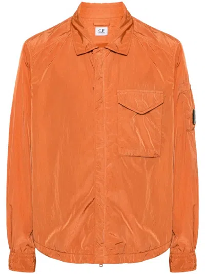 C.p. Company Men Chrome-r Full Zip Overshirt In Orange