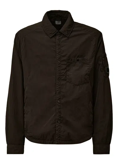C.p. Company Chrome-r Padded Lens Ovrshirt In Black