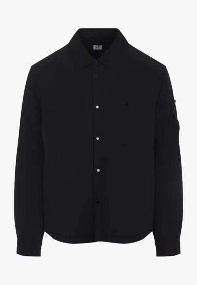 C.p. Company Chrome-r Padded Black Polyamide Overshirt