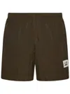 C.p. Company Khaki Swimsuit In Lightweight Chrome-r Nylon