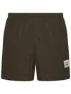 C.p. Company Khaki Swimsuit In Lightweight Chrome-r Nylon In Green