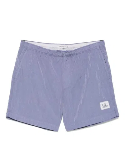 C.p. Company Purple Swimsuit With Logo Patch And Lightweight Design In Blue