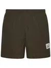 C.p. Company Khaki Swimsuit In Lightweight Chrome-r Nylon In Green