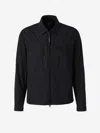 C.p. Company C.p.company Chrome-r Full Zip Logo Overshirt In Black