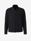 C.p. Company C.p.company Chrome-r Full Zip Logo Overshirt In Black