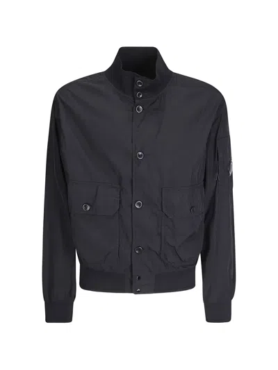 C.p. Company Chrome-r Button Bomber Jacket In Blue