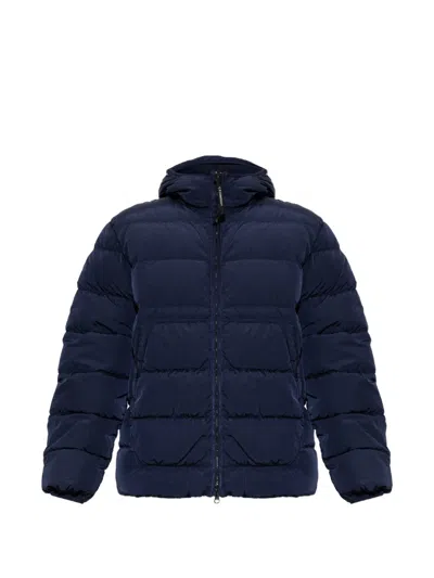 C.p. Company Navy Chrome-r Goggle Down Jacket In Blue