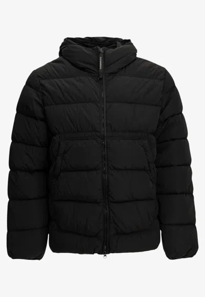 C.p. Company Chrome-r Goggle Short Down Jacket In Black