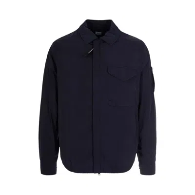 Pre-owned C.p. Company Chrome-r Zipped Lens Overshirt 'total Eclipse' | Black | Men's Size L