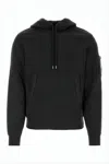 C.p. Company Classic Black Hoodie With Kangaroo Pocket And Signature Detail In Black