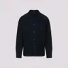 C.p. Company Classic Black Shirt-style Jacket With Structured Collar And Flap Pockets In Black