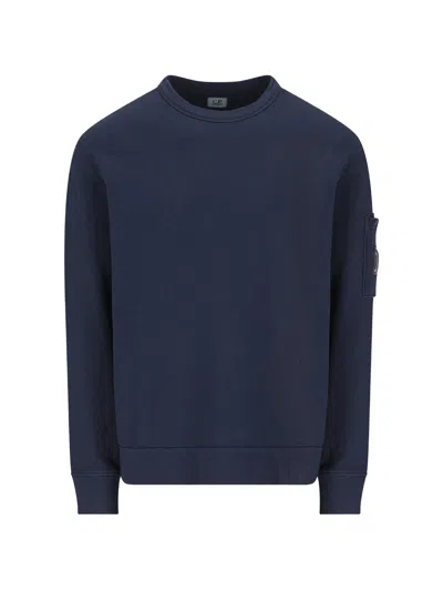 C.p. Company Cp Company Classic Long Sleeve Pocket Sweatshirt With Magnifying Glasses In Blue